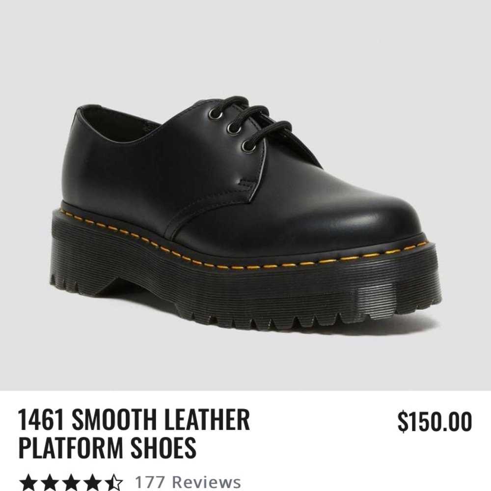 1461 Smooth leather polished platforms